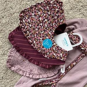 Newborn outfit with matching hat and bibs!